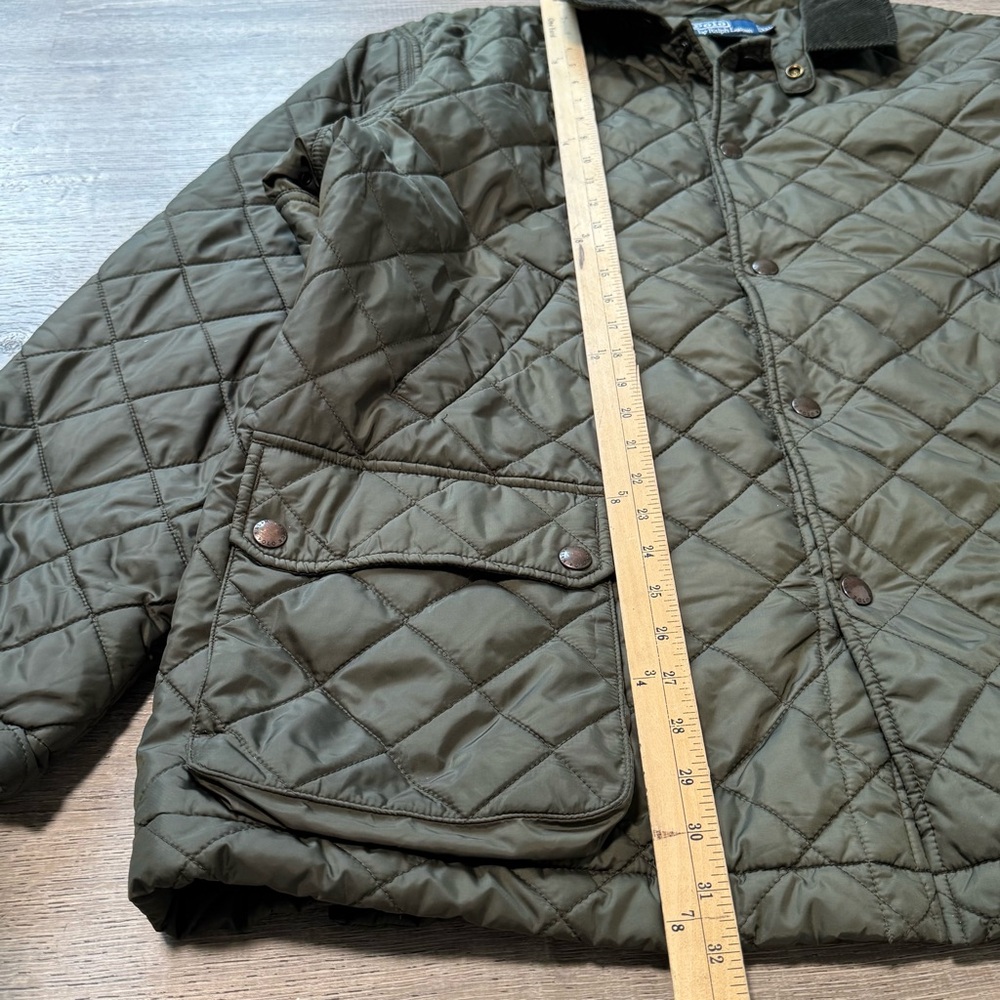 Vintage Polo Ralph Lauren Jacket Adult Green Snap Puffer Quilted Coat Mens XXL - Picture 7 of 8